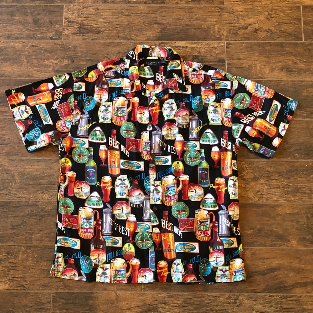 Men’s button down XXL beer shirt
